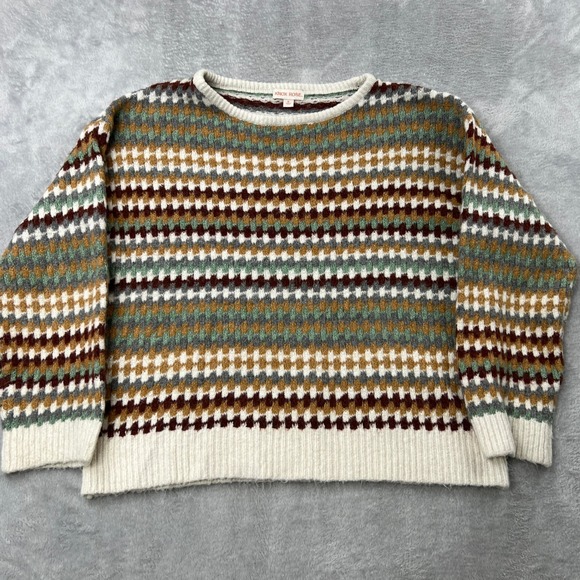 Knox Rose Sweaters - Knox Rose Textured Geometric Pullover Sweater Size XL Multi Boho Cabin Womens